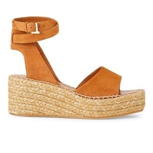 NIB Lafayette 148 Margot Suede Espadrille Platform Wedge Sandals